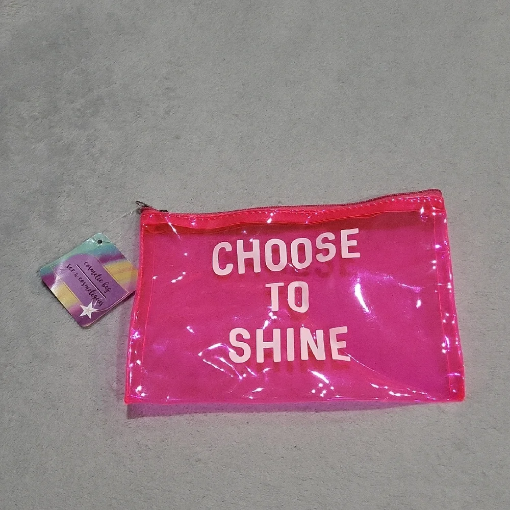 Pink Transparent Cosmetic Pouch